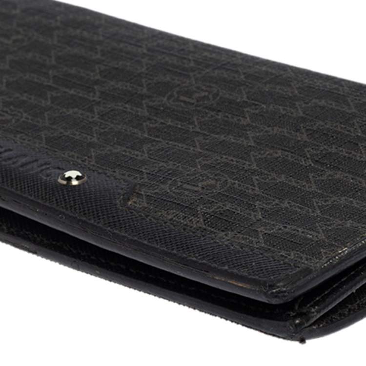 مملوكة مسبقًا Montblanc Black Signature Coated Canvas and Leather 14 CC Continental Wallet