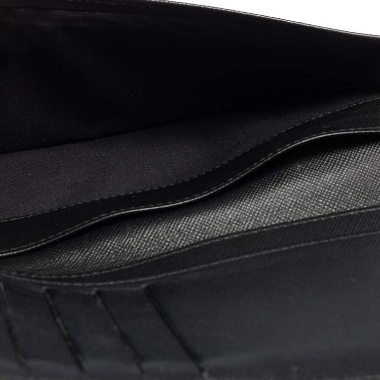 مملوكة مسبقًا Montblanc Black Signature Coated Canvas and Leather 14 CC Continental Wallet