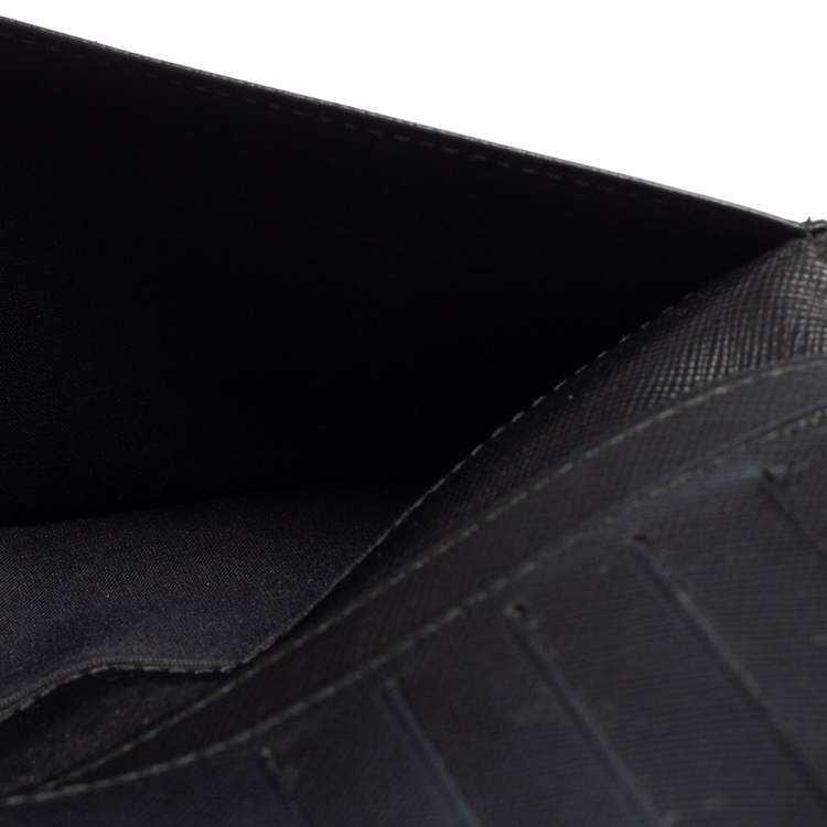 مملوكة مسبقًا Montblanc Black Signature Coated Canvas and Leather 14 CC Continental Wallet