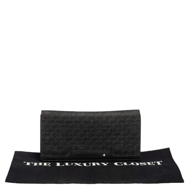 مملوكة مسبقًا Montblanc Black Signature Coated Canvas and Leather 14 CC Continental Wallet
