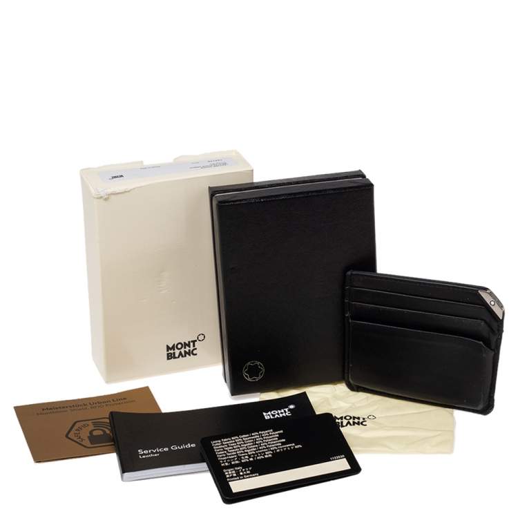 مملوكة مسبقًا Montblanc Black Leather Urban 6CC Card Holder 