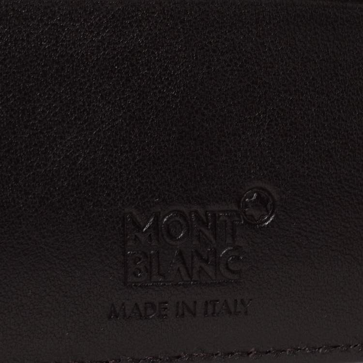 Pre Owned Montblanc Mocha Croc Embossed Leather Meisterstuck Bifold Wallet