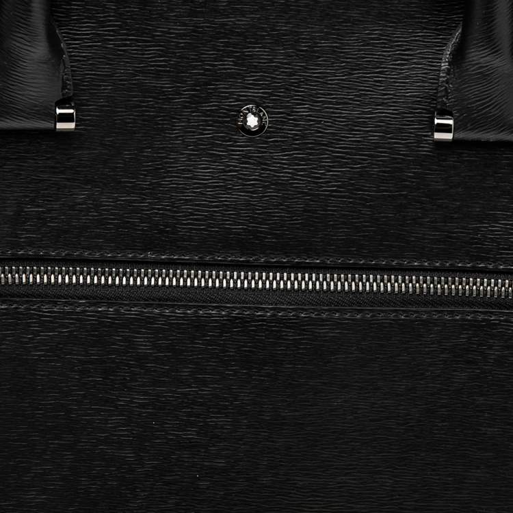 Pre Owned Montblanc Black Leather 4810 Westside Slim Document Briefcase
