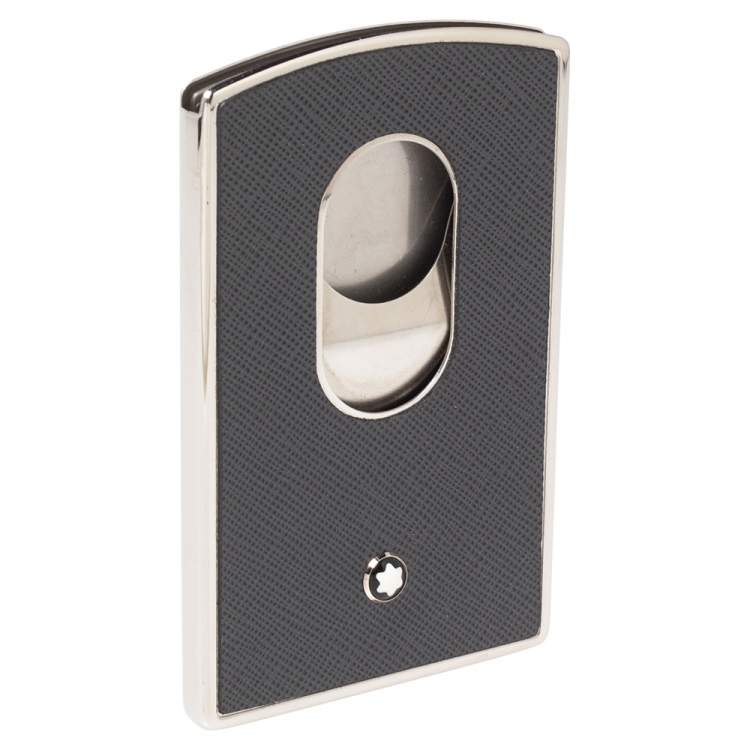 مملوكة مسبقًا Montblanc Grey Leather Sartorial Hard Shell Business Card Holder