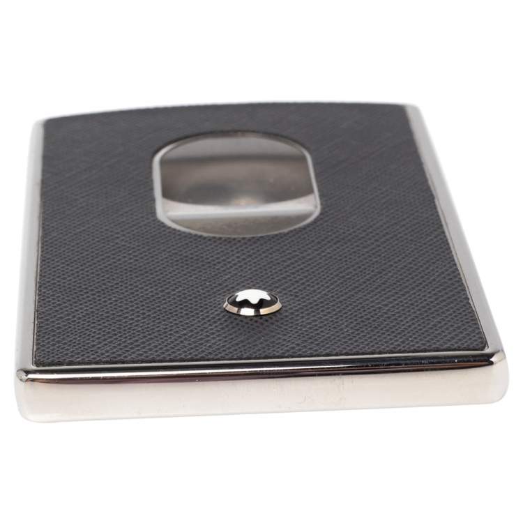 مملوكة مسبقًا Montblanc Grey Leather Sartorial Hard Shell Business Card Holder