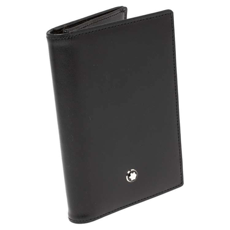 Pre Owned Montblanc Black Leather Meisterstuck Business Card Holder