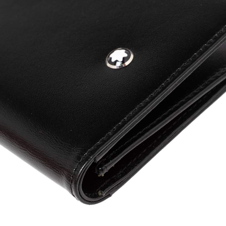 Pre Owned Montblanc Black Leather Meisterstuck Business Card Holder