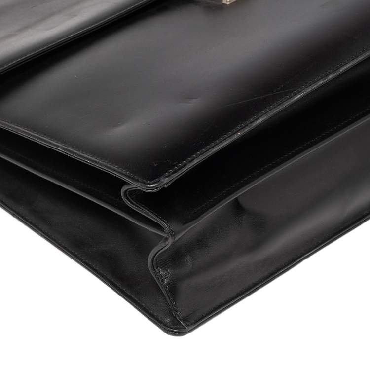 Pre Owned Montblanc Black Leather Meisterstuck Double Gusset Briefcase
