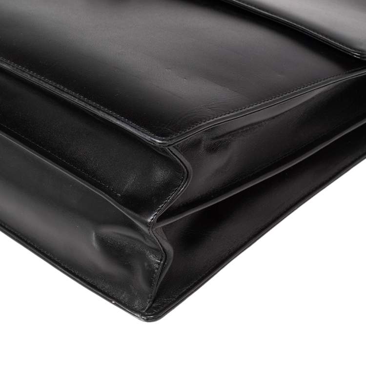 Pre Owned Montblanc Black Leather Meisterstuck Double Gusset Briefcase