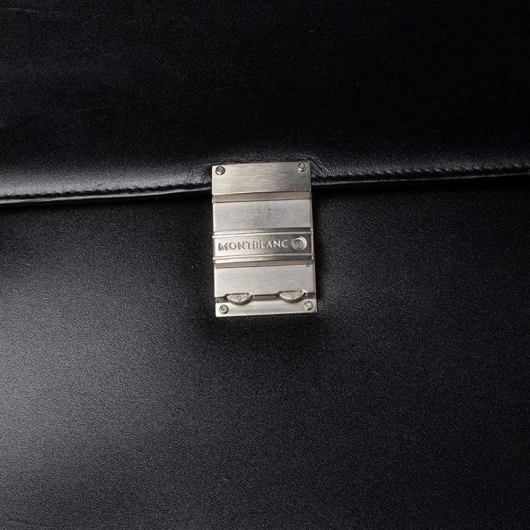 Pre Owned Montblanc Black Leather Meisterstuck Double Gusset Briefcase