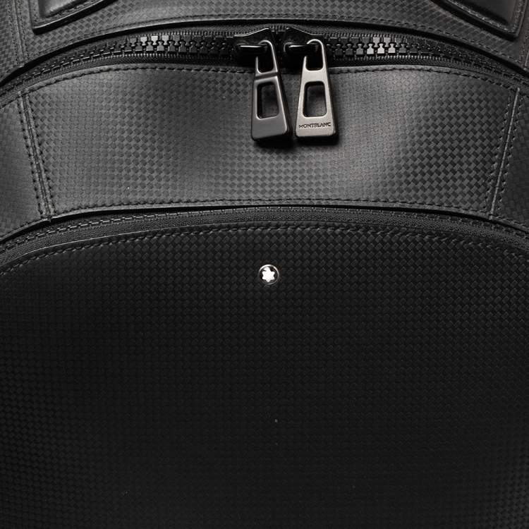 Pre Owned Montblanc Black Textured Leather Extreme 2.0 Small Backpack