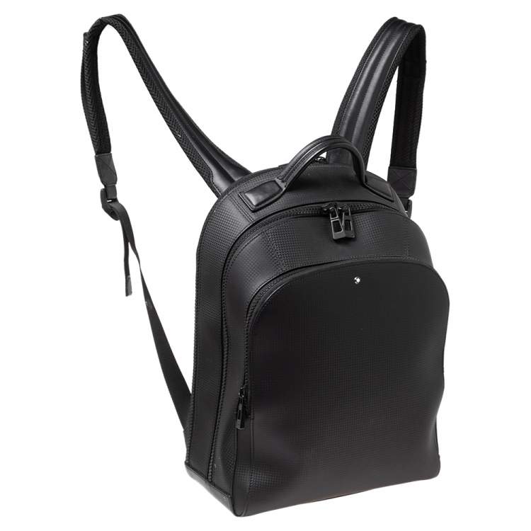 Pre Owned Montblanc Black Textured Leather Extreme 2.0 Small Backpack