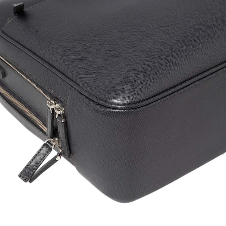 Pre Owned Montblanc Grey Leather Large Sartorial Document Briefcase