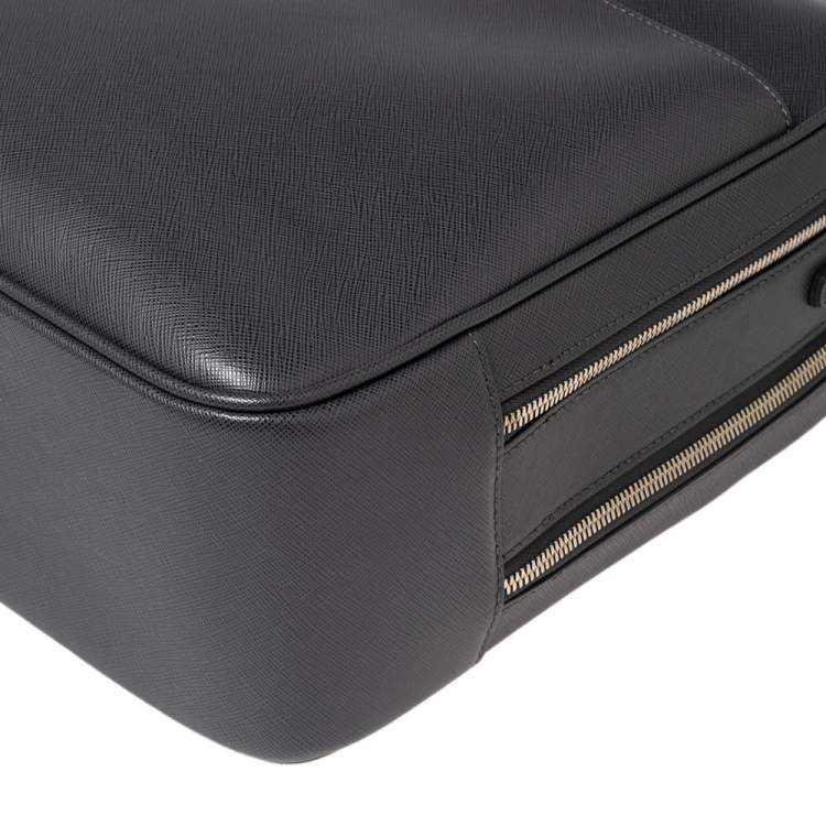 Pre Owned Montblanc Grey Leather Large Sartorial Document Briefcase