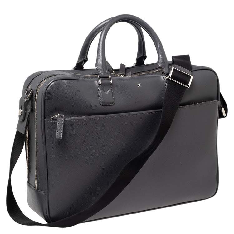 Pre Owned Montblanc Grey Leather Large Sartorial Document Briefcase