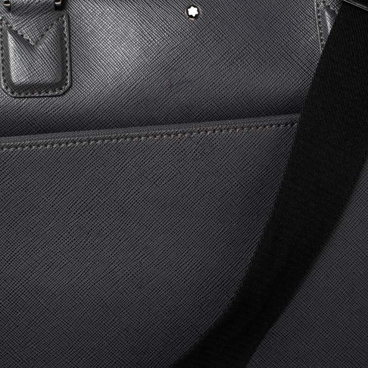 Pre Owned Montblanc Grey Leather Large Sartorial Document Briefcase