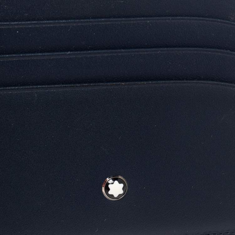 Pre Owned Montblanc Navy Blue Leather Meisterstuck Classic 6CC Card Holder 