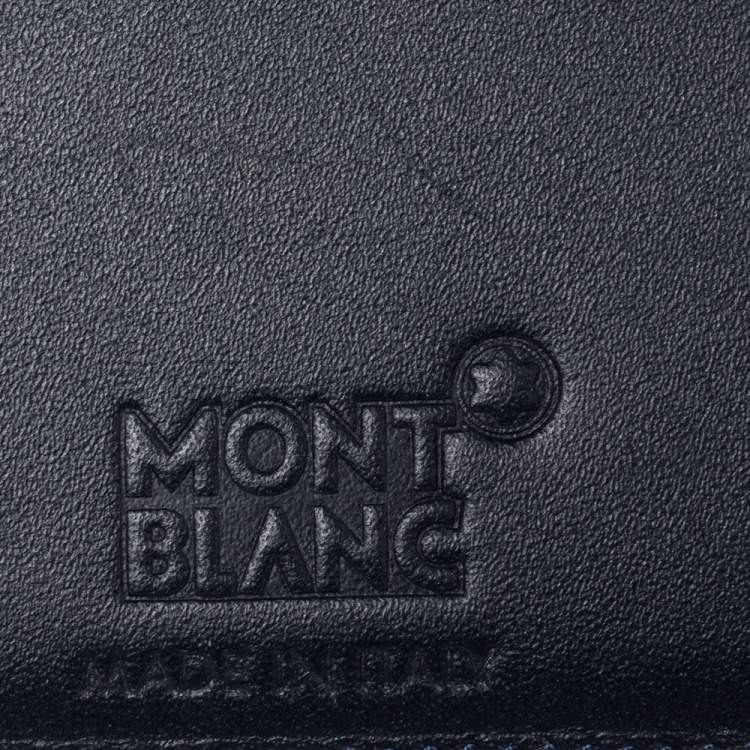 Pre Owned Montblanc Navy Blue Leather Meisterstuck Classic 6CC Card Holder 