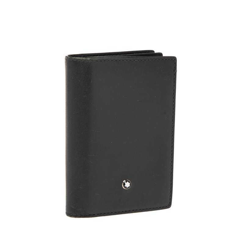 مملوكة مسبقًا Montblanc Black Leather Meisterstuck Business Card Case