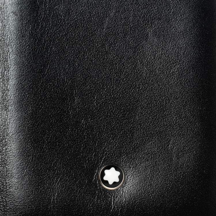 Pre Owned Montblanc Black Leather Meisterstuck Business Card Case