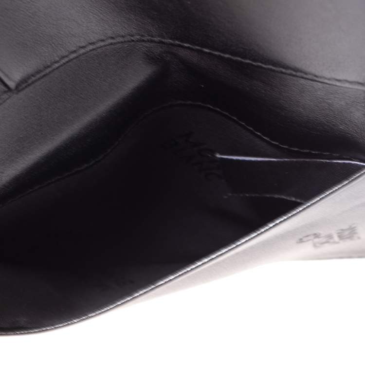 Pre Owned Montblanc Black Leather Meisterstuck Business Card Case