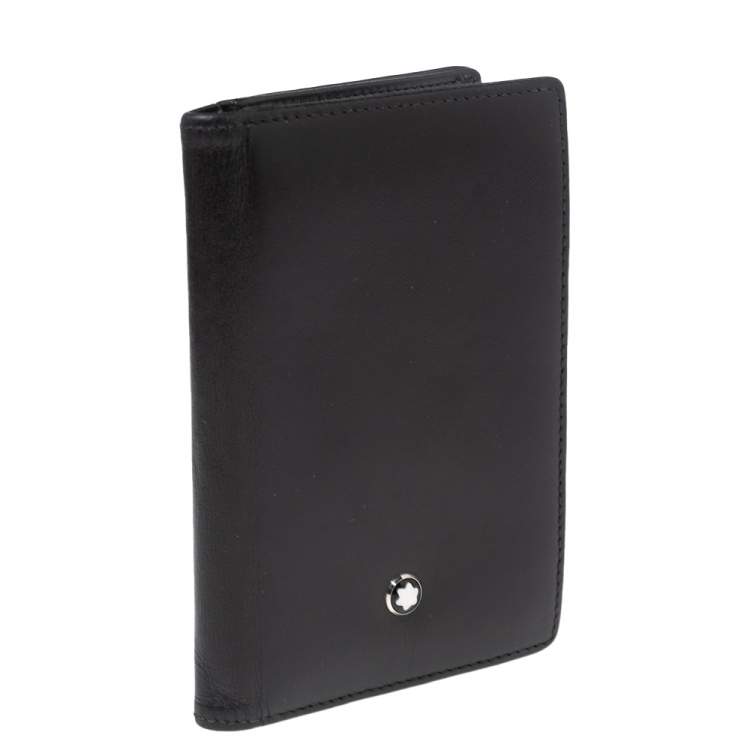 Pre Owned Montblanc Black Leather Meisterstuck Business Card Case