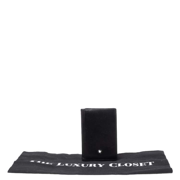 Pre Owned Montblanc Black Leather Meisterstuck Business Card Case