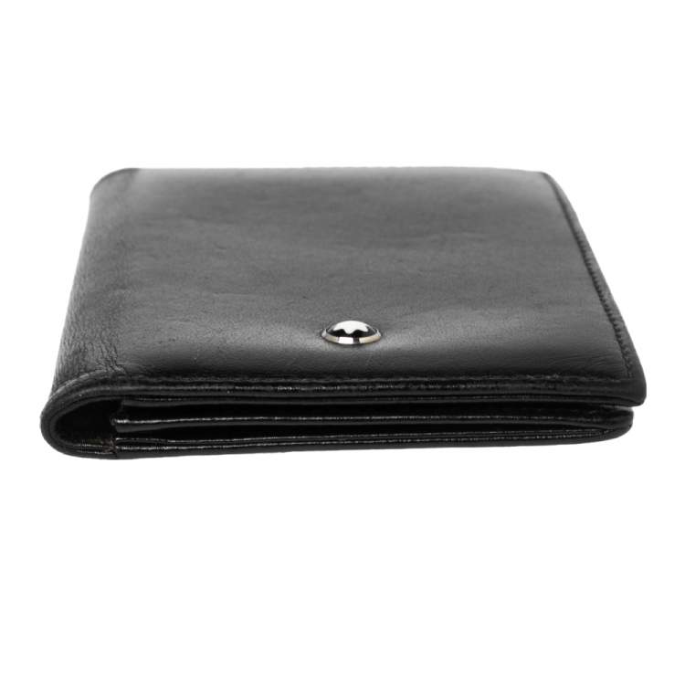 Pre Owned Montblanc Black Leather Meisterstuck Business Card Case
