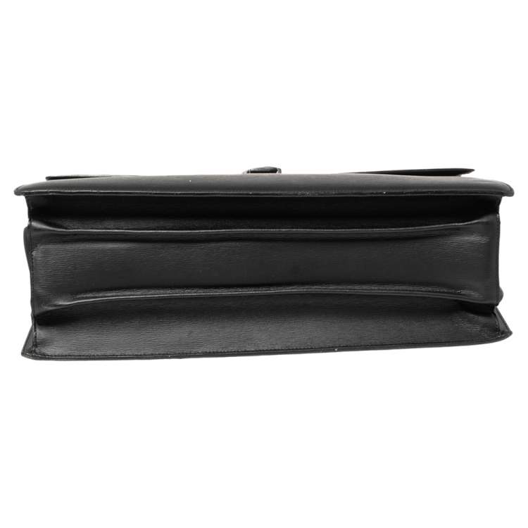 Pre Owned Montblanc Black Leather Westside Triple Gusset Briefcase