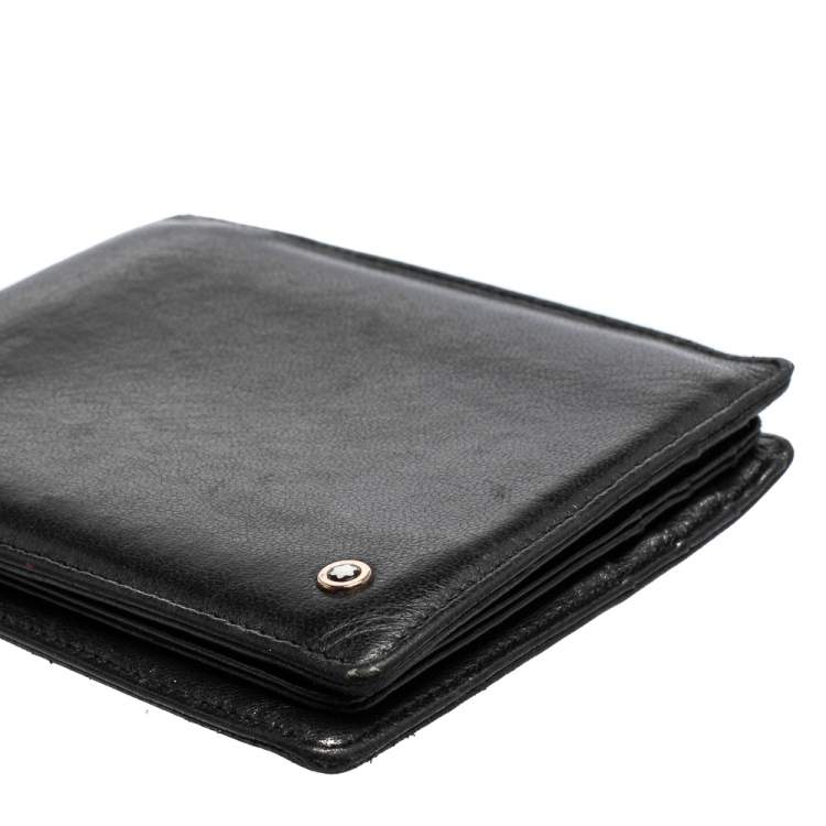 Pre Owned Montblanc Black Leather Meisterstuck Bifold Wallet