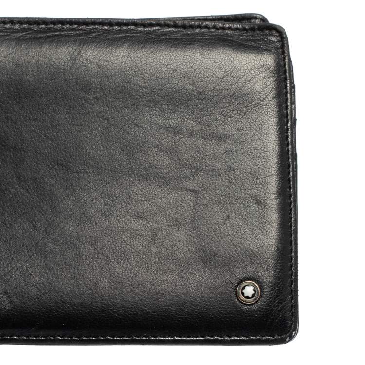 Pre Owned Montblanc Black Leather Meisterstuck Bifold Wallet