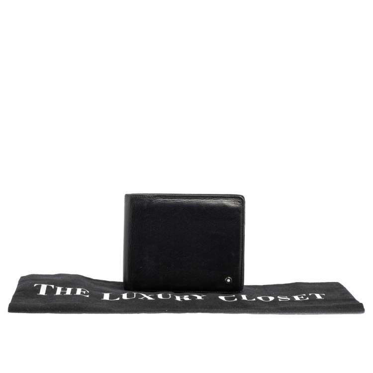 Pre Owned Montblanc Black Leather Meisterstuck Bifold Wallet