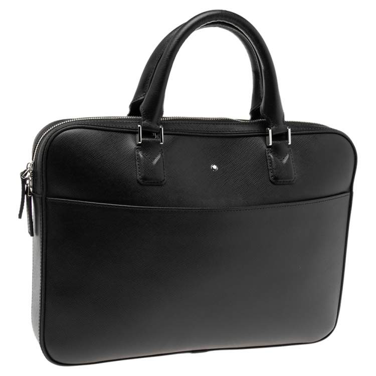 Pre Owned Montblanc Black Leather Sartorial Document Briefcase