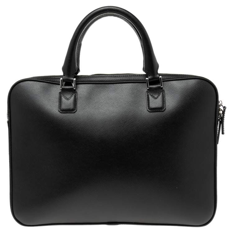 Pre Owned Montblanc Black Leather Sartorial Document Briefcase