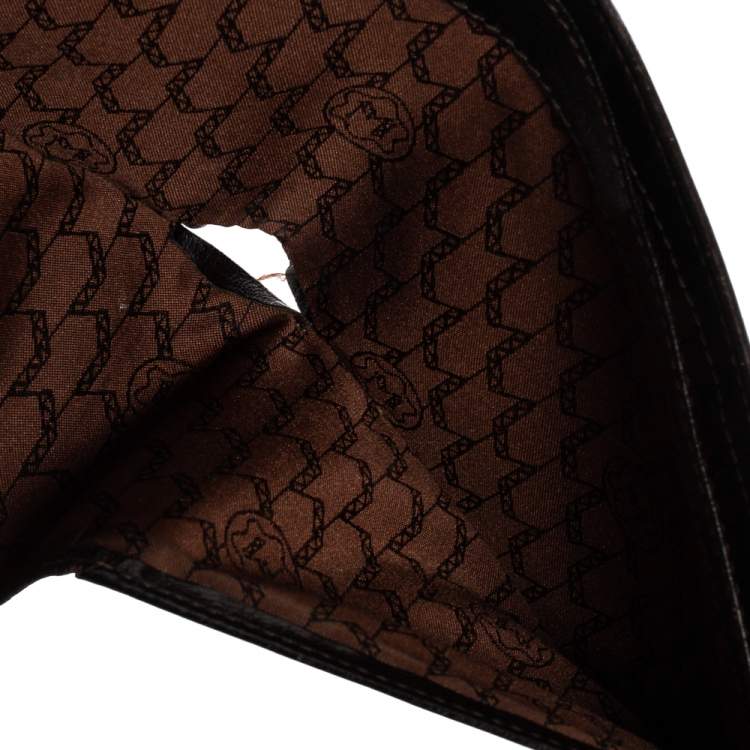 مملوكة مسبقًا Montblanc Black Croc Embossed Leather Meisterstuck Bifold Wallet