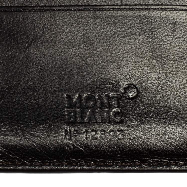 مملوكة مسبقًا Montblanc Black Croc Embossed Leather Meisterstuck Bifold Wallet