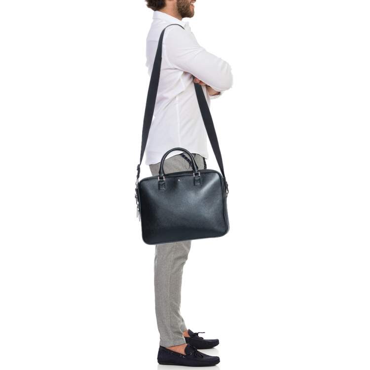 Pre Owned Montblanc Black Leather Meisterstuck Briefcase