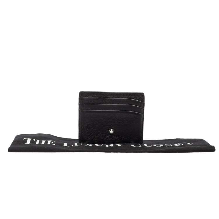 Pre Owned Montblanc Black Leather Meisterstuck Card Holder 6CC