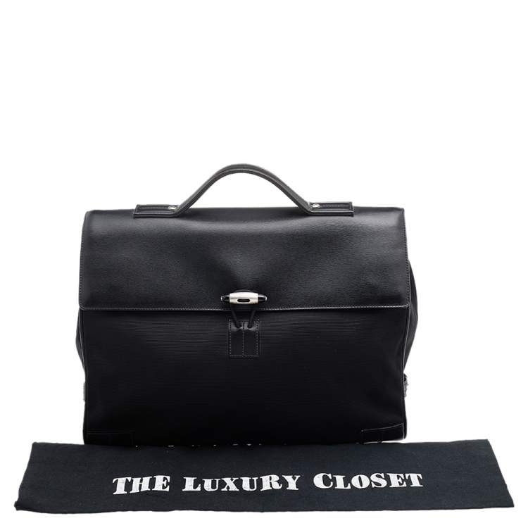 Pre Owned Montblanc Black Leather and Nylon Briefcase