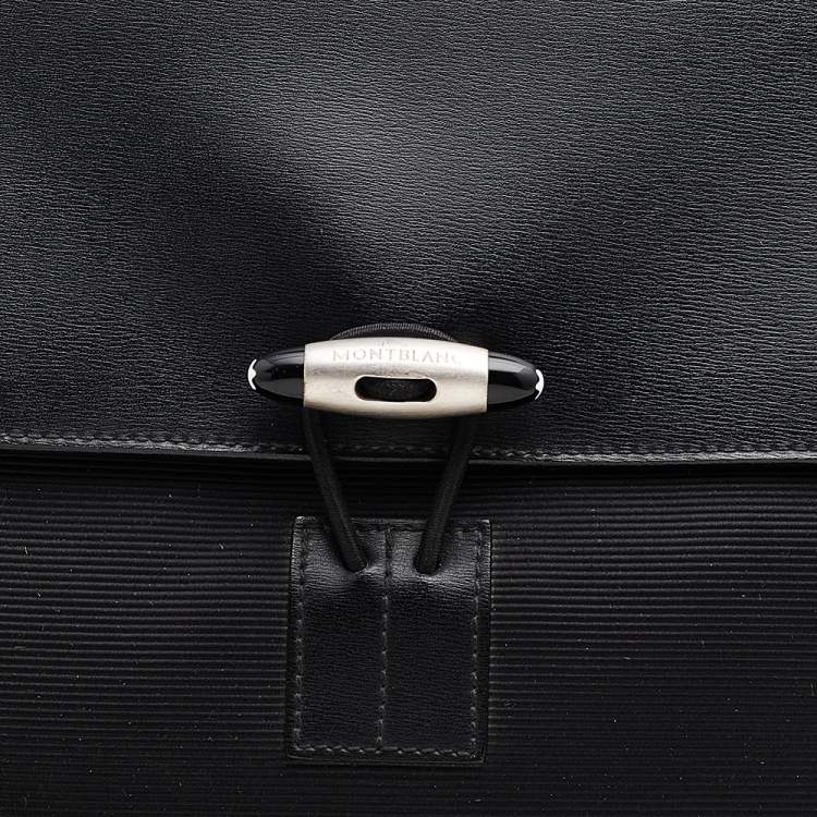 Pre Owned Montblanc Black Leather and Nylon Briefcase