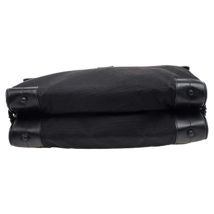 Pre Owned Montblanc Black Leather and Nylon Briefcase