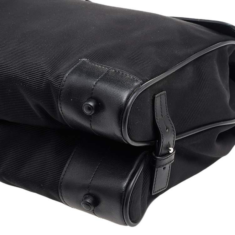 Pre Owned Montblanc Black Leather and Nylon Briefcase