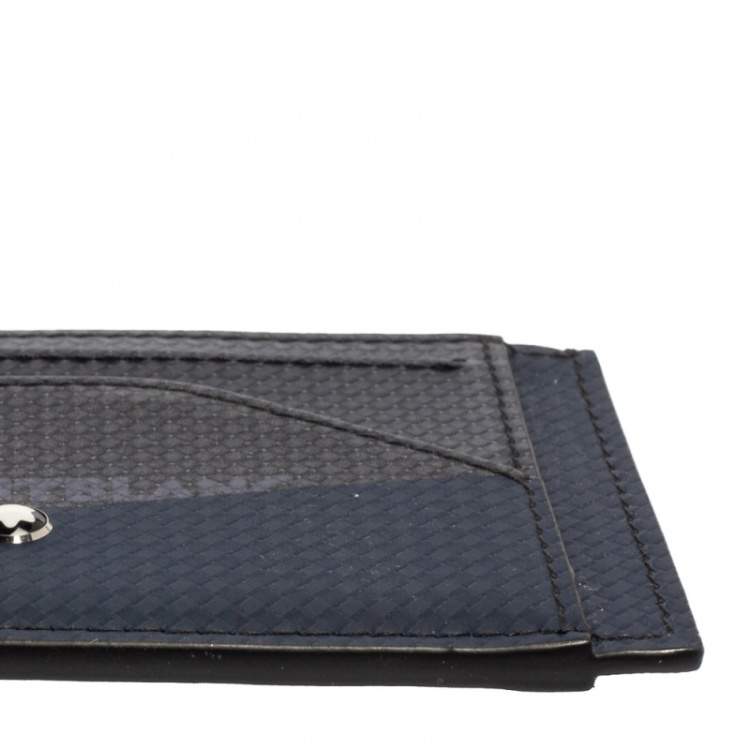 مملوكة مسبقًا Montblanc Blue/Black Leather Card Holder 
