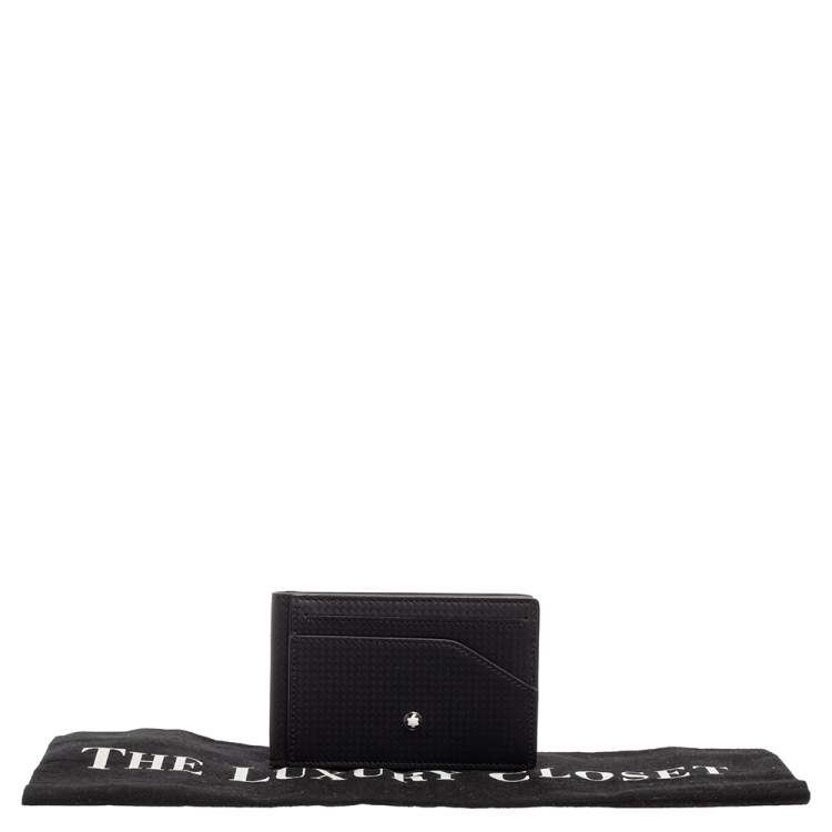 مملوكة مسبقًا Montblanc Black Leather Meisterstück Bifold Card Case