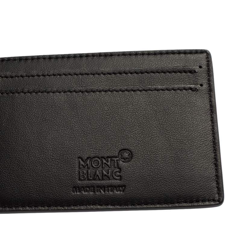 مملوكة مسبقًا Montblanc Black Leather Meisterstück Bifold Card Case