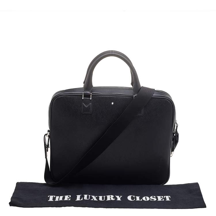 Pre Owned Montblanc Black Leather Meisterstuck Briefcase