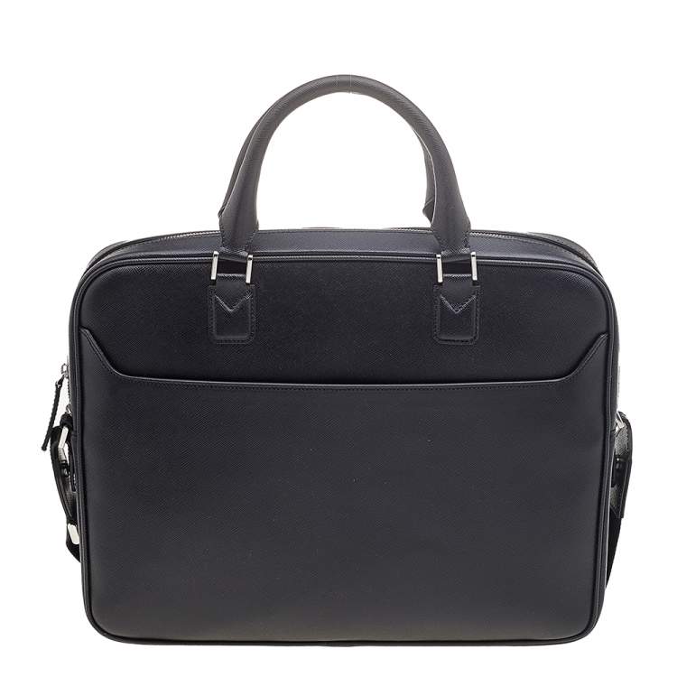 Pre Owned Montblanc Black Leather Meisterstuck Briefcase