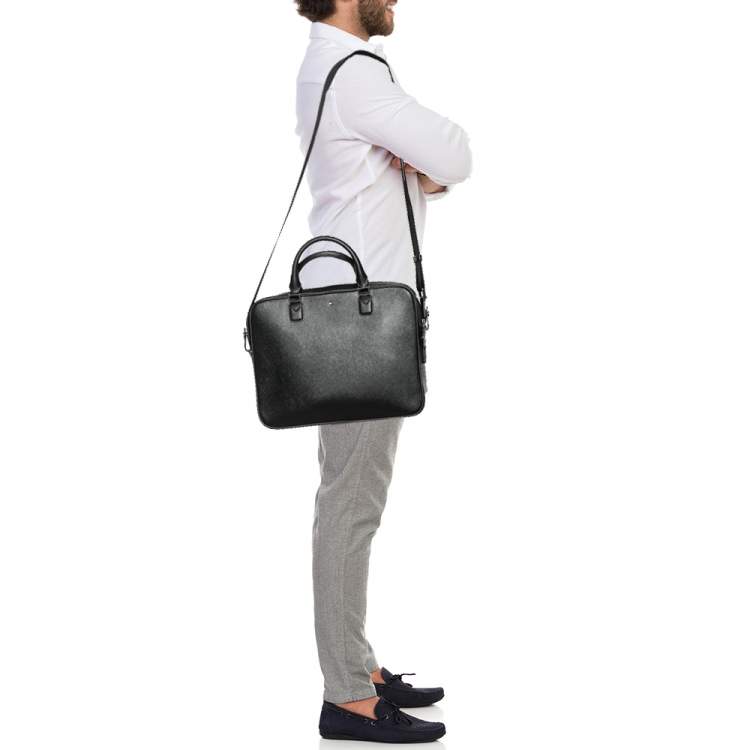 Pre Owned Montblanc Black Leather Meisterstuck Briefcase