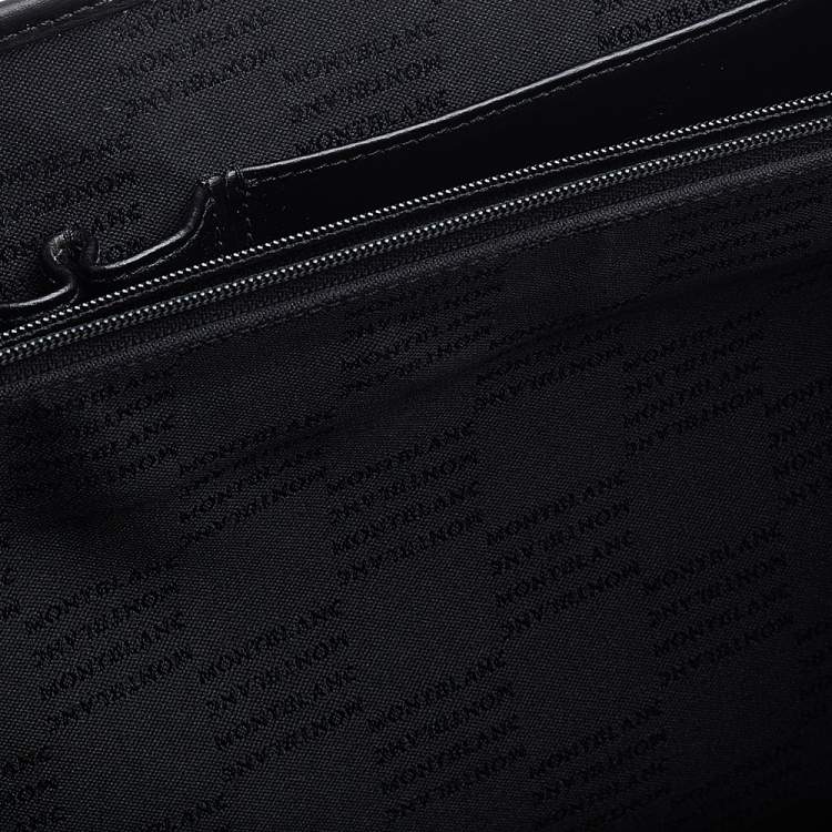 Pre Owned Montblanc Black Leather and Nylon Briefcase