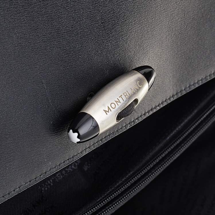 Pre Owned Montblanc Black Leather and Nylon Briefcase